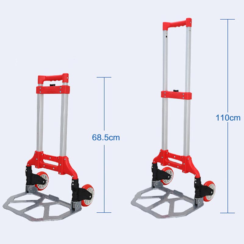 Cărucior marfă tip liza, pliabil, cadru aluminiu, maxim 75Kg, antiderapant, 2 roți