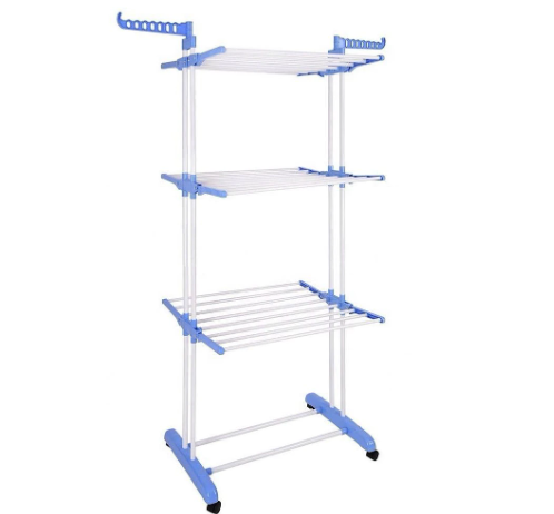 Uscator Vertical pentru Rufe Haine Mobil si Pliabil cu Suport Umerase, Inaltime 175 cm