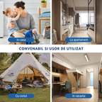 Mini mașină de spălat ultrasonică, încarcare USB, diametru 9 cm, portabilă