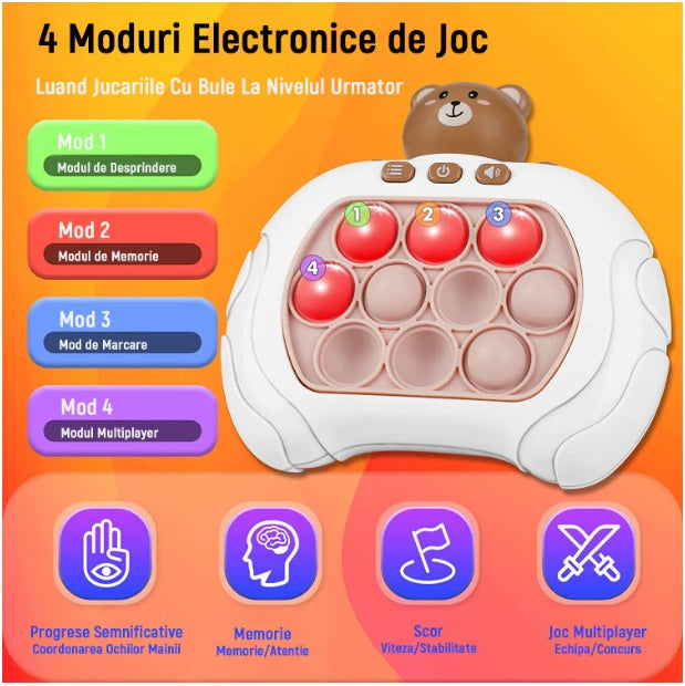 Jucarie interactiva Pop It, antistres, silicon, OUYLAF, Multicolor