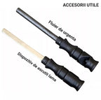 Cuțit tactic multifuncțional pentru camping, lamă fixă 17 cm, teacă și accesorii