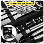 Set ustensile pentru gratar  26 piese, otel inoxidabil,geanta transport aluminiu captusita 43x27x8cm