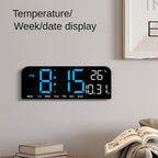 Ceas digital de perete cu afișaj LED, dată, oră, săptămână și temperatură