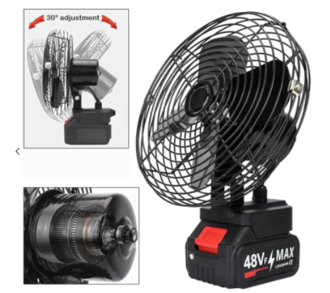 Ventilator portabil pentru camping 3 viteze cu acumulator 48V