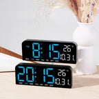 Ceas digital de perete cu afișaj LED, dată, oră, săptămână și temperatură
