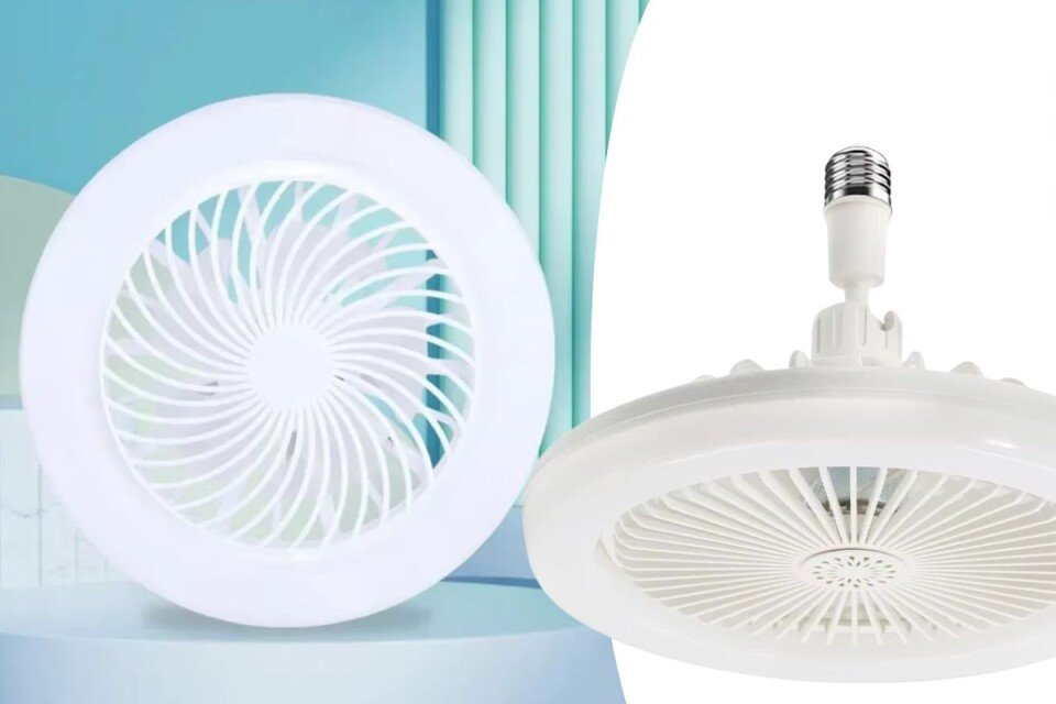 Ventilator de tavan JinVent cu lumina LED, 3500-6500K, 3 moduri + telecomanda