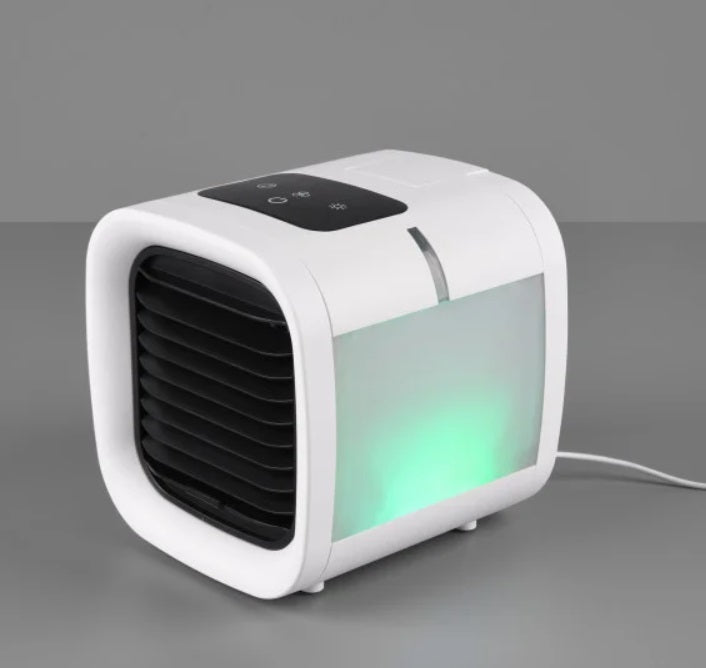 Ventilator cu pulverizare apa, Lampa veghe RGB, Afisaj digital temperatura, Alimentare USB