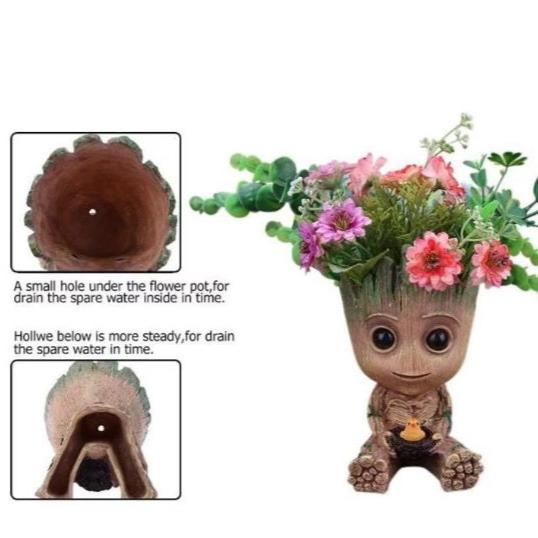 Ghiveci figurină, suport pixuri, Baby Groot, 10 cm x 7 cm – imagine 3