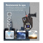 Camera de Supraveghere Tripla WIFI, 12MP, Exterior/Interior, Ultra HD, 5X zoom, Rotire, Leduri, Lumina, Comunicare Bidirectionala, Alarma, Senzor Miscare, 4G