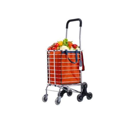 Carucior cumpărături aluminiu Pliabil, 4 roți (spate triple, față simple)