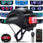 Cască de bicicletă SLSHINING, aplicație inteligentă cu program, lumină reîncărcabilă USB, lumină de spate pentru munte pentru adulți și bărbați și femei, cu semnalizatoare cu telecomandă