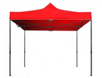 Cort Pavilion 3x3m Rosu Pliabil Cadru Metal pentru Curte, Gradina, Evenimente