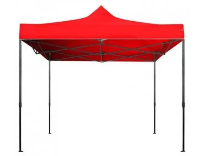 Cort Pavilion 3x3m Rosu Pliabil Cadru Metal pentru Curte, Gradina, Evenimente