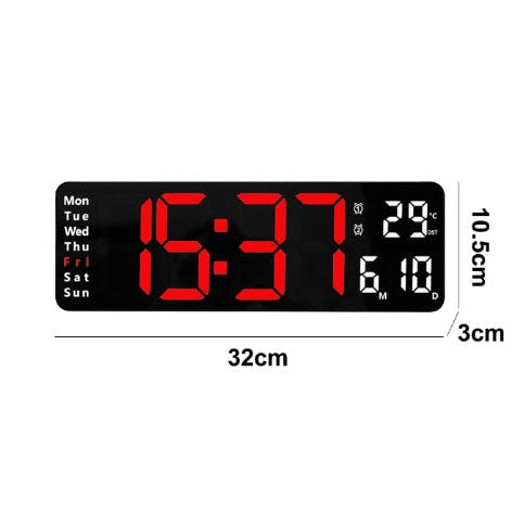 Ceas digital de perete cu telecomandă, alarmă dublă, temporizator, afișaj pentru temperatură și dată, alimentat prin USB, 10 niveluri de luminozitate, cadou de Ziua Îndrăgostiților/Ziua Mamei/Anul Nou, Montat pe perete