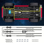 Banda LED Auto 4 buc 2x120cm, 2x150cm benzi luminoase auto cu lumină neon RGB pentru accent, lumină inferioară cu telecomandă wireless, benzi luminoase pentru caroserie auto, Furgonetă SUV Camion