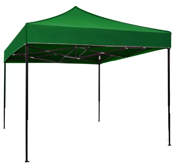 Cort Pavilion 3x3m VERDE Pliabil Cadru Metal pentru Curte, Gradina, Evenimente