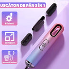 Uscator de Par 3 in 1,Perie de par,  aparat multifunctional coafare si uscare, 3 accesorii incluse, 1200W, multicolor pastel