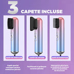 Uscator de Par 3 in 1,Perie de par,  aparat multifunctional coafare si uscare, 3 accesorii incluse, 1200W, multicolor pastel