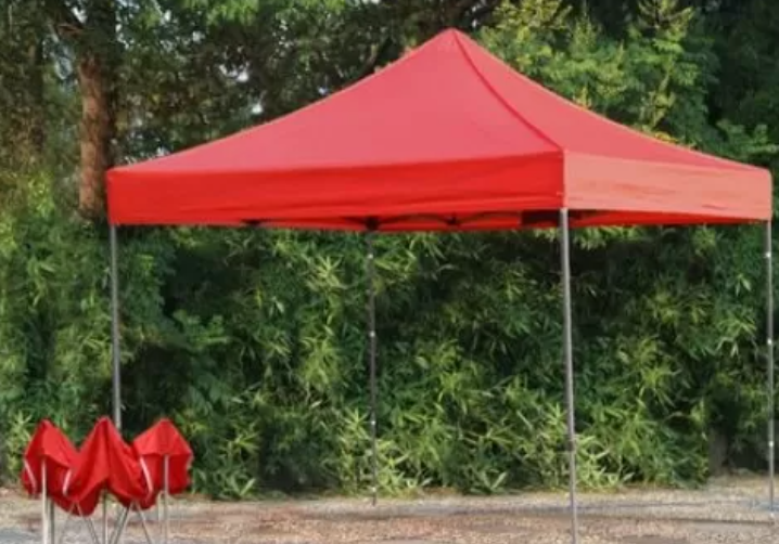Cort Pavilion 3x3m Rosu Pliabil Cadru Metal pentru Curte, Gradina, Evenimente