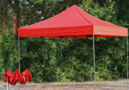 Cort Pavilion 3x3m Rosu Pliabil Cadru Metal pentru Curte, Gradina, Evenimente