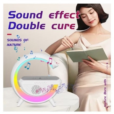 Lampă 3 în 1 RGB cu lumină ambientală, încarcare wireless, speaker,bluethoot – imagine 2