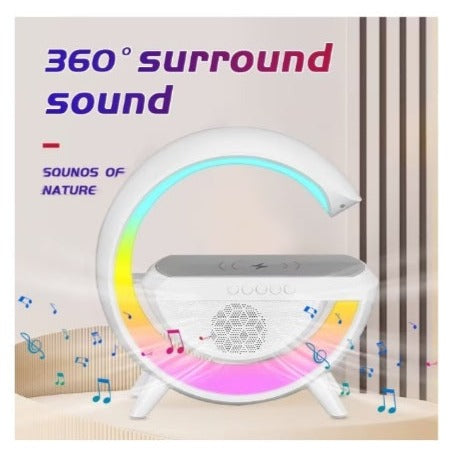 Lampă 3 în 1 RGB cu lumină ambientală, încarcare wireless, speaker,bluethoot – imagine 3