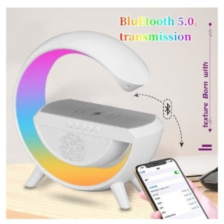 Lampă 3 în 1 RGB cu lumină ambientală, încarcare wireless, speaker,bluethoot – imagine 4