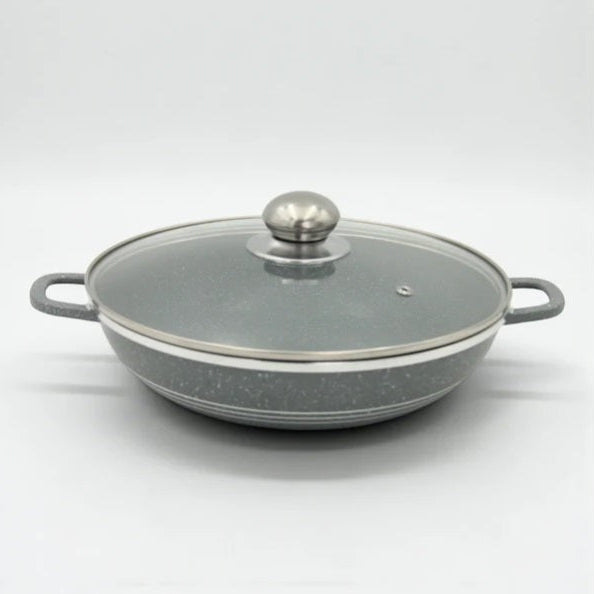 Set de vase ( OALE ) de gătit antiaderente Hot Chef, 10 piese – Caserole premium din marmură granit cu capace de sticlă și caserolă joasă, set de bucătărie durabil, fără PFOA, sănătos și elegant
