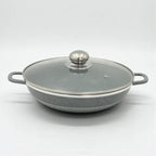 Set de vase ( OALE ) de gătit antiaderente Hot Chef, 10 piese – Caserole premium din marmură granit cu capace de sticlă și caserolă joasă, set de bucătărie durabil, fără PFOA, sănătos și elegant
