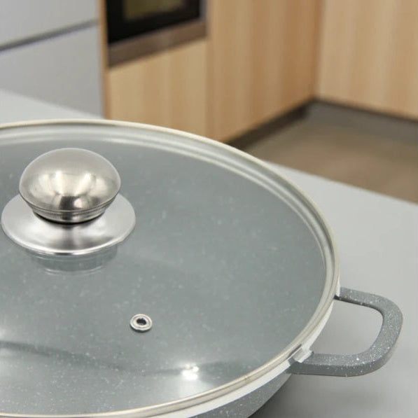 Set de vase ( OALE ) de gătit antiaderente Hot Chef, 10 piese – Caserole premium din marmură granit cu capace de sticlă și caserolă joasă, set de bucătărie durabil, fără PFOA, sănătos și elegant