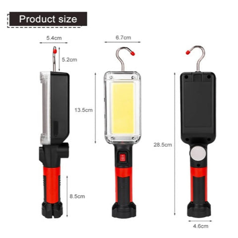 Lampă de lucru reîncărcabilă, acumulator, lumini de lucru LED magnetice, lumini de lucru LED portabile cu cârlig și magnet, lumină mecanică super strălucitoare de 700lm pentru iluminatul șantierului, reparații auto, casă, garaj