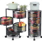 Raft Mobil cu 4 Sertare Rotative – Organizator Bucătărie, Depozitare Fructe și Legume
