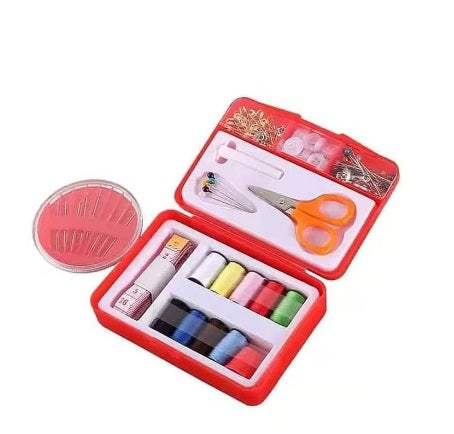 Mini kit de cusut, 112 accesorii incluse, portabil, ace cu autofiletare, 12x8 cm