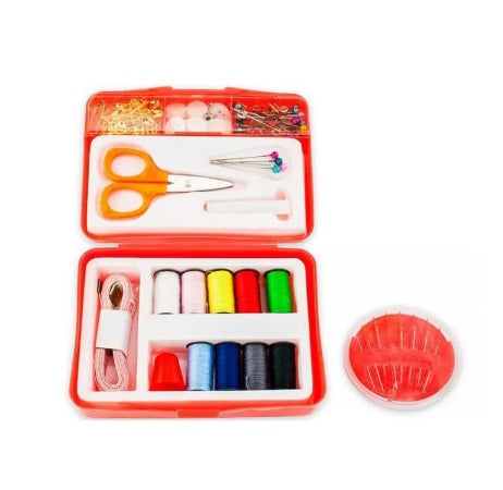 Mini kit de cusut, 112 accesorii incluse, portabil, ace cu autofiletare, 12x8 cm