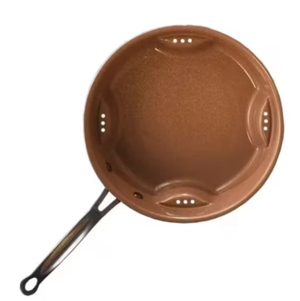 Tigaie ceramica antiaderenta cu trafic de aer, maro, 25 cm – imagine 6