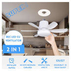 Ventilator de Tavan cu Lumina LED 2 in 1, Telecomanda Inclusa, 3 Trepte Viteza, Temperatura Culoare Reglabila 40W