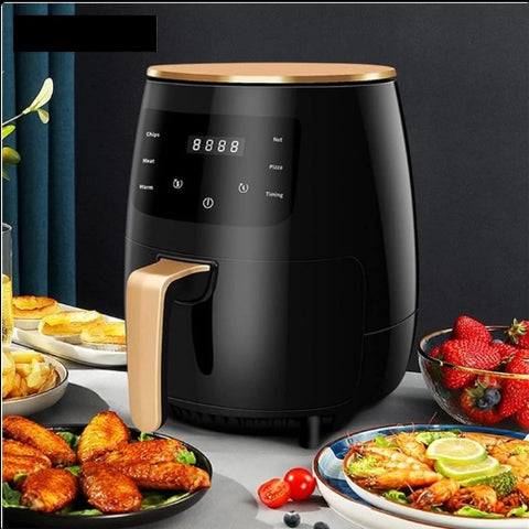 Friteuza cu aer cald 6L, AirFryer 2400W, SI AFISAJ DIGITAL Functie de Coacere, Prajire fara ulei + CADOU 50 Hartie de copt pentru friteuza si tava, unica folosinta,