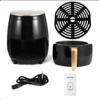 Friteuza cu aer cald 6L, AirFryer 2400W, SI AFISAJ DIGITAL Functie de Coacere, Prajire fara ulei + CADOU 50 Hartie de copt pentru friteuza si tava, unica folosinta,