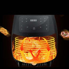 Friteuza cu aer cald 6L, AirFryer 2400W, SI AFISAJ DIGITAL Functie de Coacere, Prajire fara ulei + CADOU 50 Hartie de copt pentru friteuza si tava, unica folosinta,