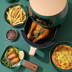 Friteuza cu aer cald 6L, AirFryer 2400W, SI AFISAJ DIGITAL Functie de Coacere, Prajire fara ulei + CADOU 50 Hartie de copt pentru friteuza si tava, unica folosinta,