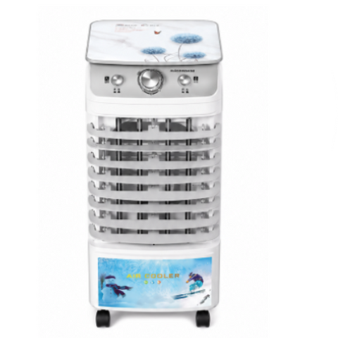 Răcitor de Aer Portabil Oujisang Air Cooler, 50W, 3 Viteze, Rezervor de Apă, Oscilație Automată, Flux de Aer Reglabil, 4 Roți, Alb
