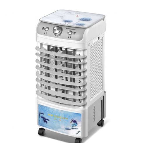Răcitor de Aer Portabil Oujisang Air Cooler, 50W, 3 Viteze, Rezervor de Apă, Oscilație Automată, Flux de Aer Reglabil, 4 Roți, Alb