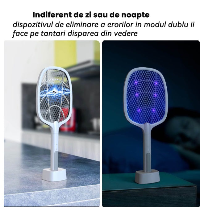 Paletă cu Descărcare Electrică Anti-Insecte, Țânțari, Muște, Molii, UV