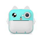 Camera foto instant pentru copii, Aparat Foto-Video FULL HD pentru copii, cu functie de printare, ecran LCD de 2.4 inch, 3 role incluse, snur de sustinere