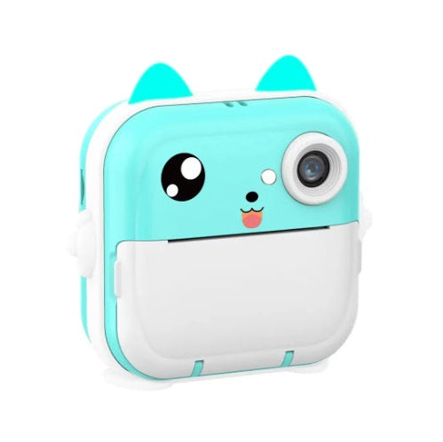Camera foto instant pentru copii, Aparat Foto-Video FULL HD pentru copii, cu functie de printare, ecran LCD de 2.4 inch, 3 role incluse, snur de sustinere