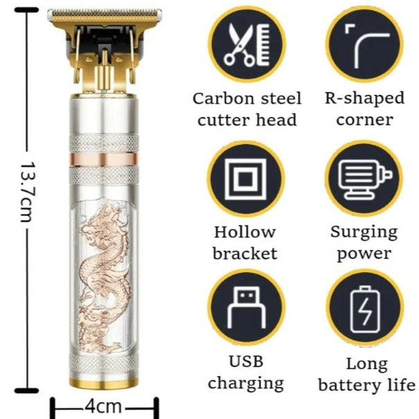 Mașină de tuns barba și conturare, autonomie mare, 1200 mAh,USB + trimmer nas – imagine 3