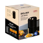 Friteuza cu aer cald, Deliny CHEF, Air Fryer , Capacitate 5 Kg, 1400 W, Negru