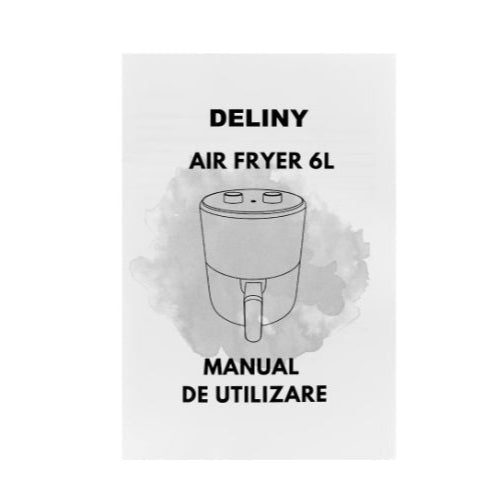 Friteuza cu aer cald, Deliny CHEF, Air Fryer , Capacitate 5 Kg, 1400 W, Negru