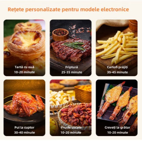 Friteuza cu aer cald, 1700 W, 12L, display Digital, temperatura 200 °C, 6 programe, functii - prajire, coacere, rumenire, grill, vas detasabil, Negru