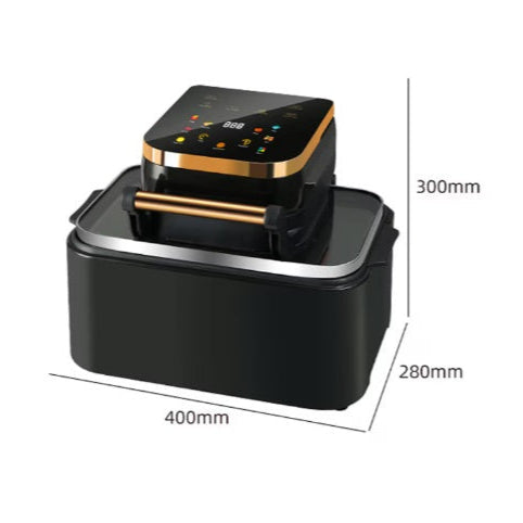 Friteuza cu aer cald, 1700 W, 12L, display Digital, temperatura 200 °C, 6 programe, functii - prajire, coacere, rumenire, grill, vas detasabil, Negru